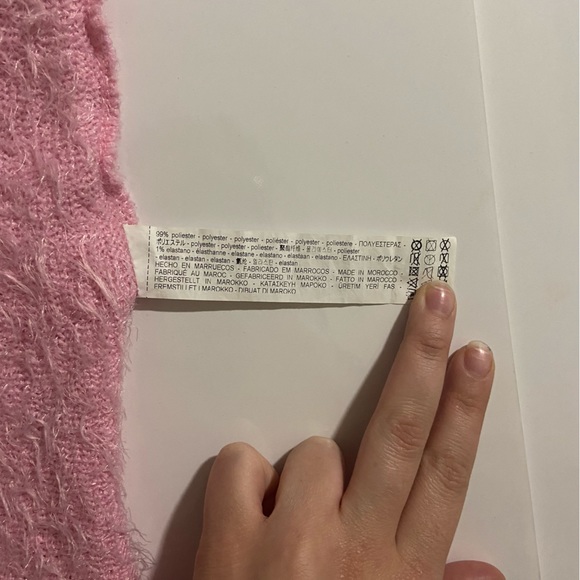 Zara pink fuzzy top size S barley worn - Picture 4 of 6